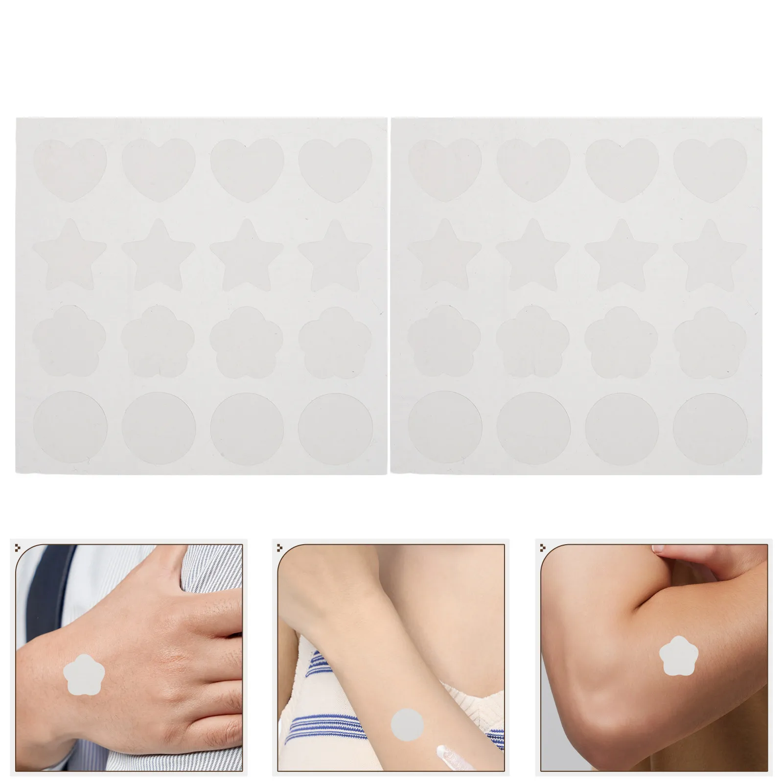 5Sheets Uv Color Changing Stickers Transparent Sunscreen Reminder Patches Sun Exposure Detection Beach Swimming Outdoor Uv