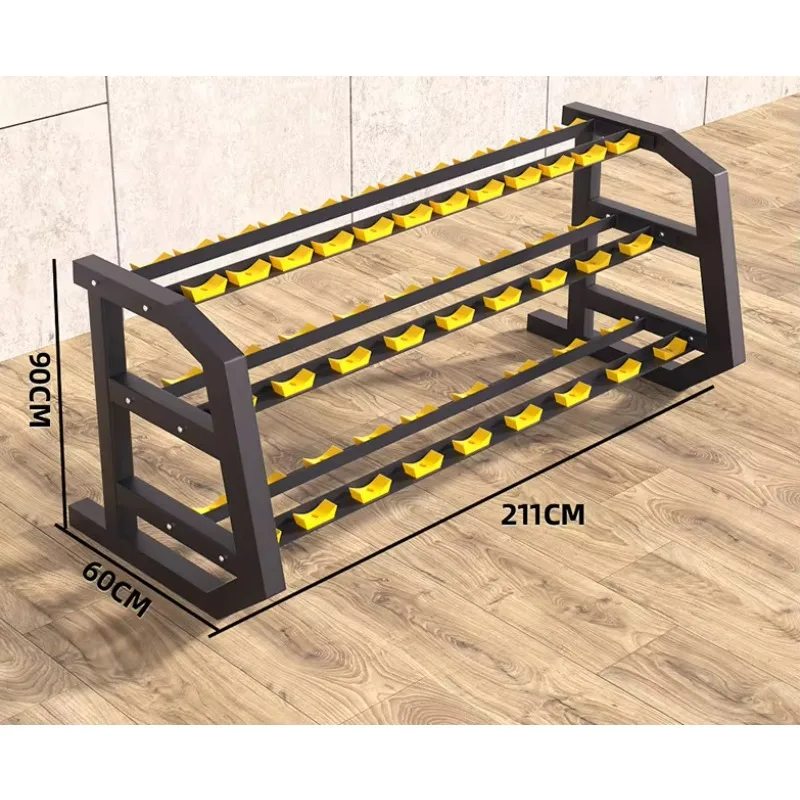 3-Tier Hex Dumbbell Storage Rack Solid Metal Frame Stable Performance For Professional Gym Fitness Equipment Application
