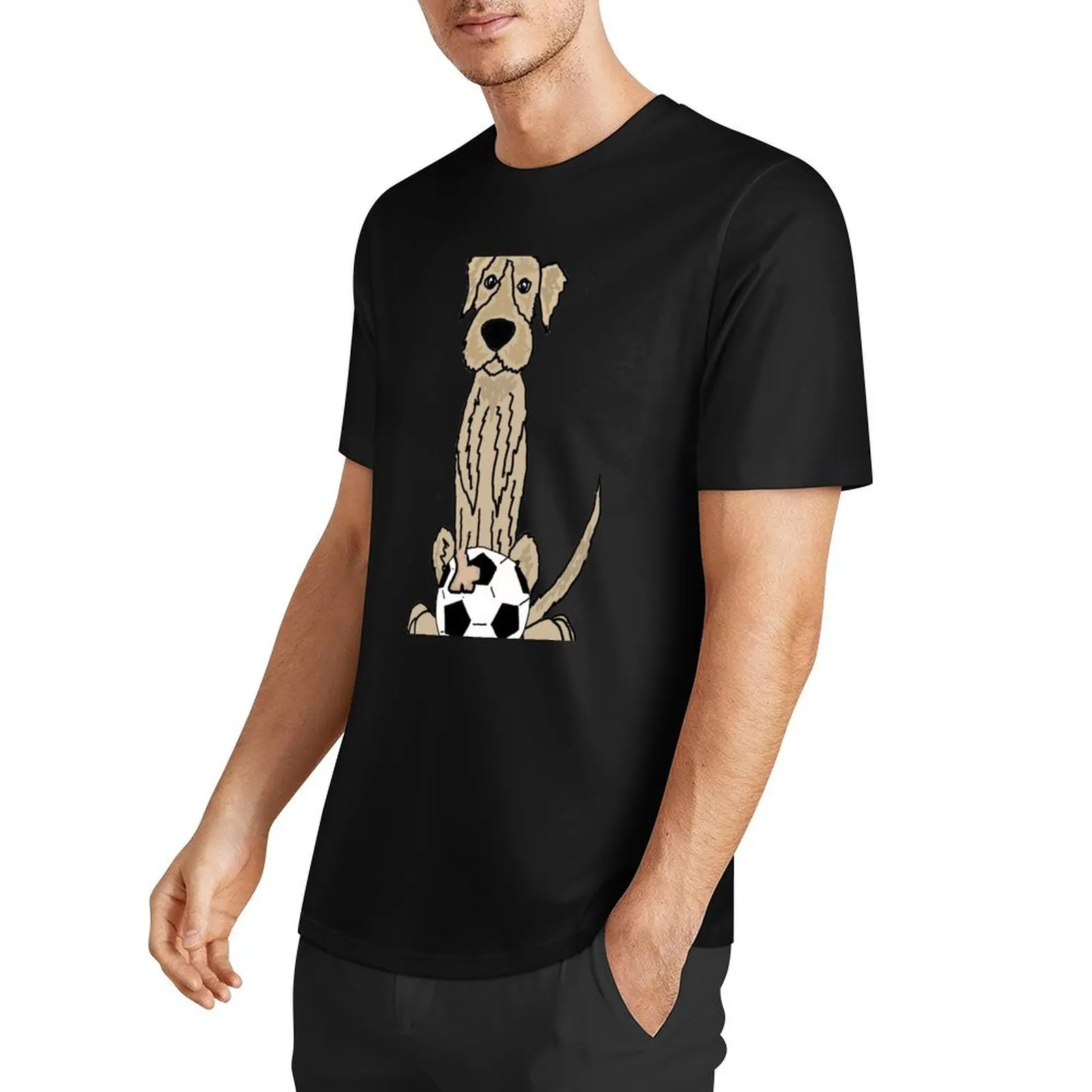 Funny Irish Wolfhound Playing Soccer T-Shirt cheap stuff tops custom shirt mens cotton t shirts