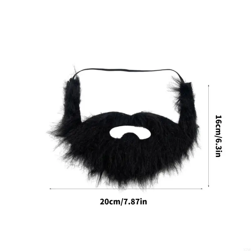 N7yf Funny Black Beard Costume Halloween Beard Party Cosplate Costume, Black Beard Moustache For Women Men Halloween Dress Up