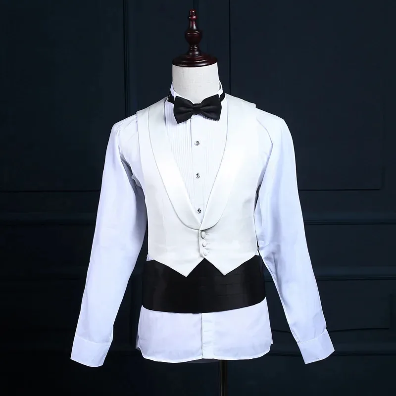 Traje de fiesta de boda, esmoquin de novio estilo caballero, abrigo de cola atractivo, traje de hombre hecho a medida para ropa de hombre (chaqueta + pantalones + chaleco)