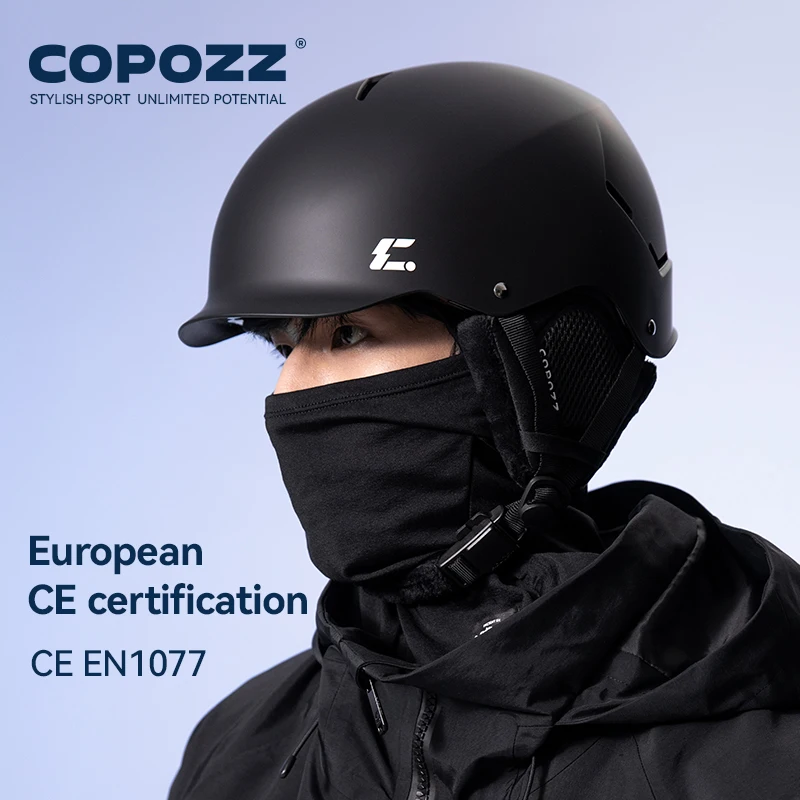 Capacete de esqui certificado COPOZZ, capacete de snowboard moldado integralmente com fivela magnética, motocicleta, neve, homens, mulheres, adultos