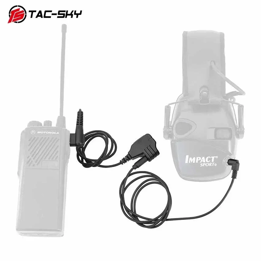 

TAC-SKY Tactical PTT Walkie-talkie Adapter Motorol 2-pin Plug for Tactical Headset Electronic Noise Reduction Shooting Earmuffs