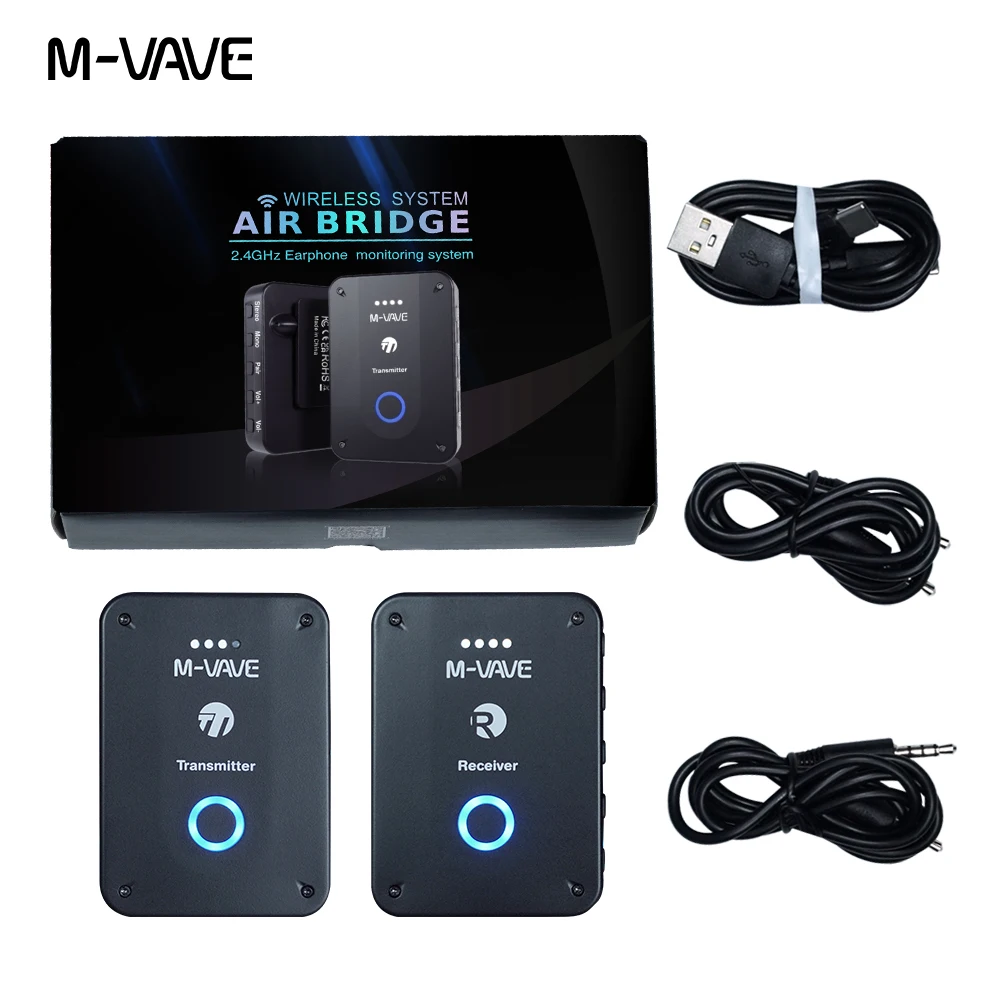 M-VAVE WP-9 2.4G Wireless Earphone Monitor Transmitter Receiver Support Stereo Mono Recording Function With JW-03 Transmitter