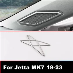 For VW Jetta MK7 2019 2020 2021 2022 2023 Parts 2pcs/lot Stainless Steel Car Front A Column Speaker Sound Trim Frame