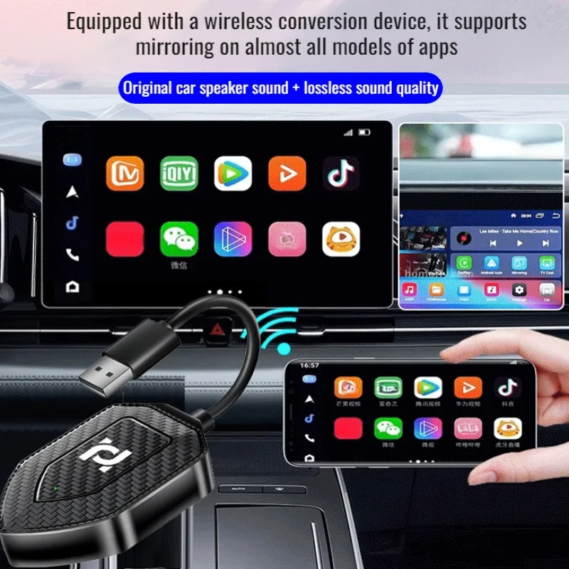 Bluetooth 5.0 Wireless CarPlay 2 in1 Wireless Android Auto Adapter Smart Box WiFi BT Auto Connect Plug&Play For Wired CP