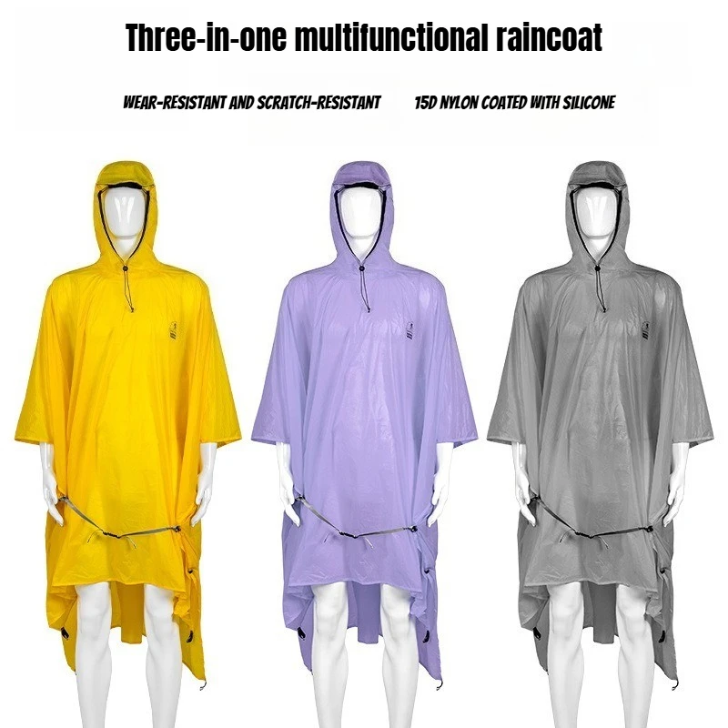 

Outdoor Hiking Rain Cape All-in-one Multi-functional Raincoat for Hiking Suitable for Camping and Ground Seating