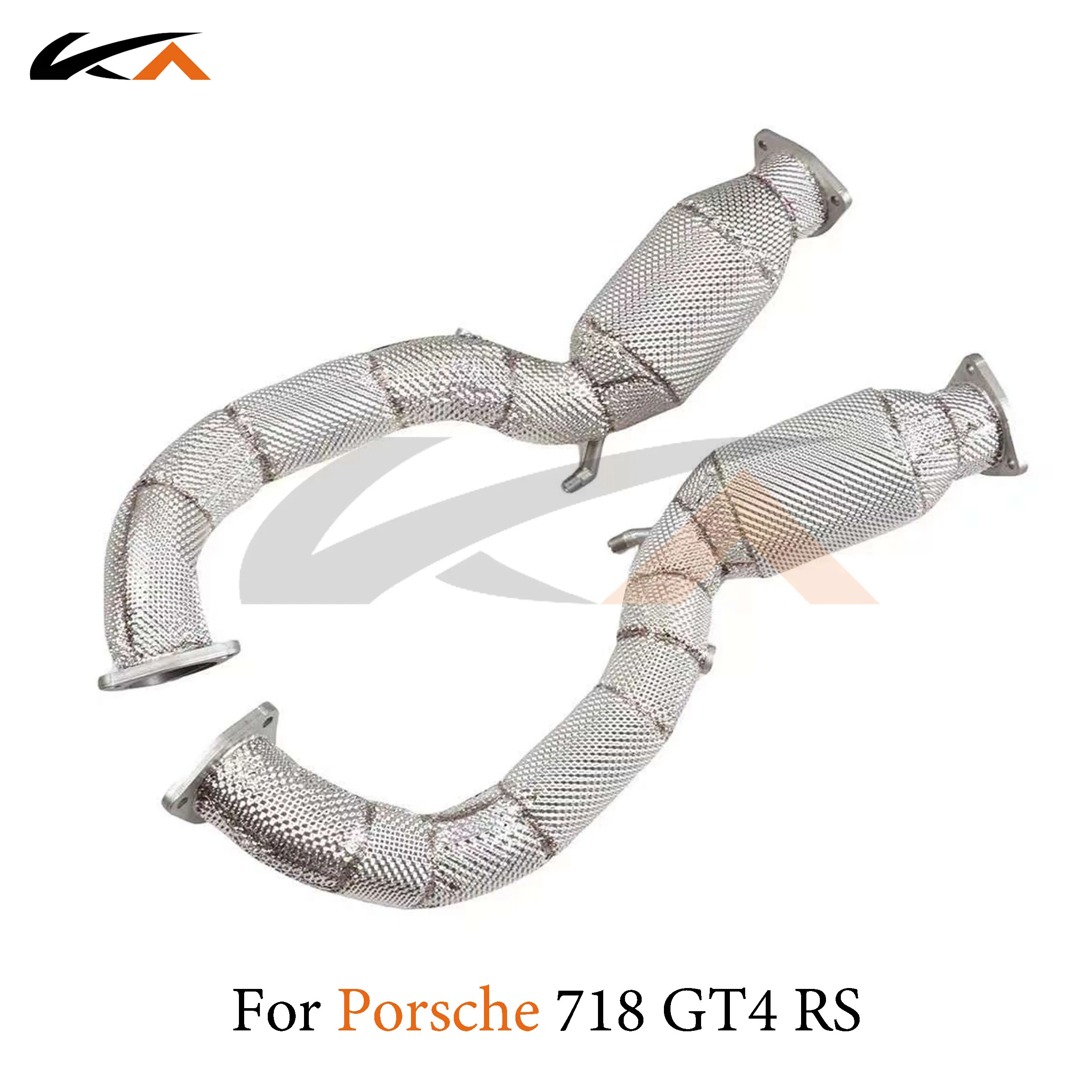 KA Tuning exhaust system header stainless downpipe for Porsche 718 GT4 RS 4.0 axle pipe performance catalysis heat shield