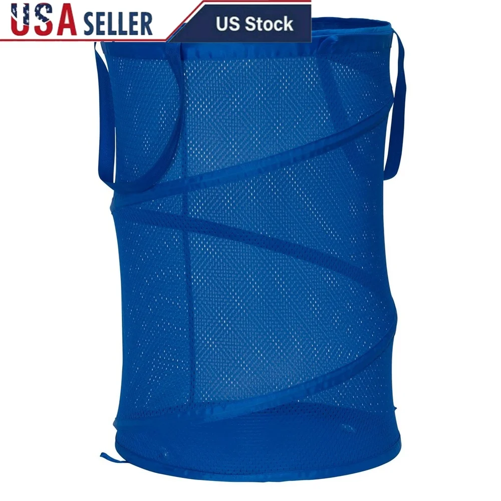 

Pop-Up Laundry Hamper Breathable Polyester Cylinder Design with Sturdy Handles Collapsible Storage Solution Easy Laundry Days