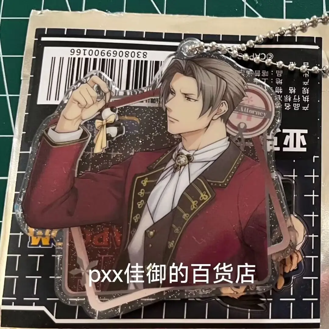 

Ace Attorney Miles Edgeworth Acrylic Keychain Pendant Key Chain Key Ring Backpack Decoration Games Anime Cute Gift