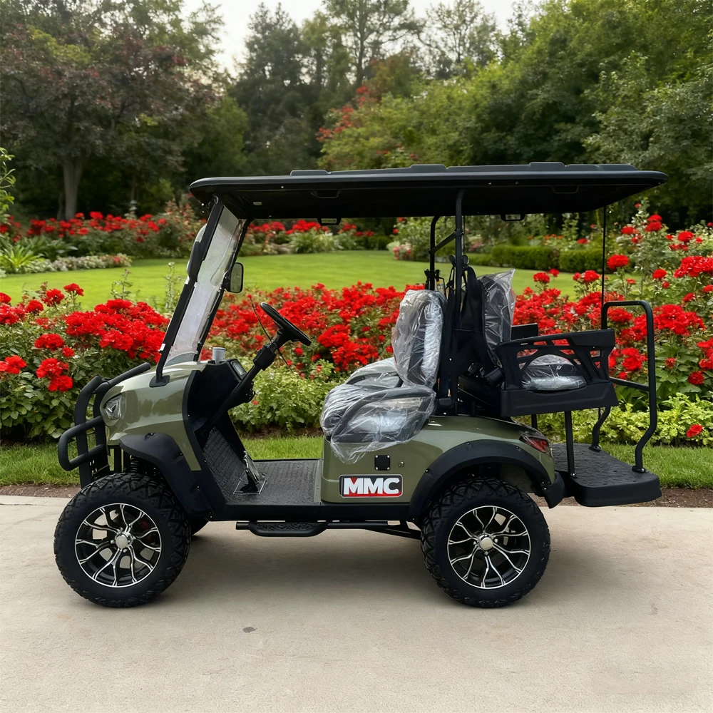 عربة جولف كهربائية جديدة مخصصة للنادي مع مقعد خلفي قابل للطي للكبار عربات جولف كهربائية بأربع عجلات #4
