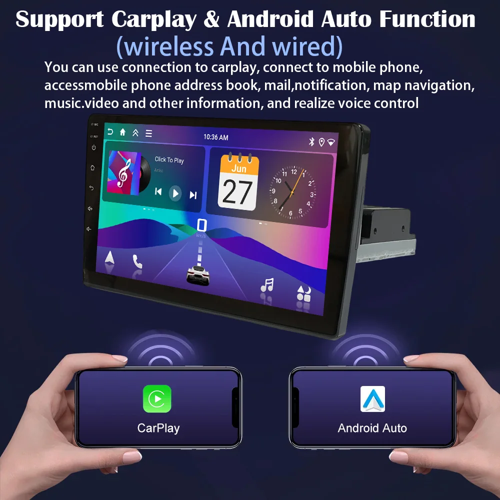 MTIJIEY 1Din راديو السيارة أندرويد 14 CarPlay أندرويد السيارات Autoradio العالمي 9 "واي فاي نظام تحديد المواقع بلوتوث الصوت مشغل فيديو الوسائط المتعددة