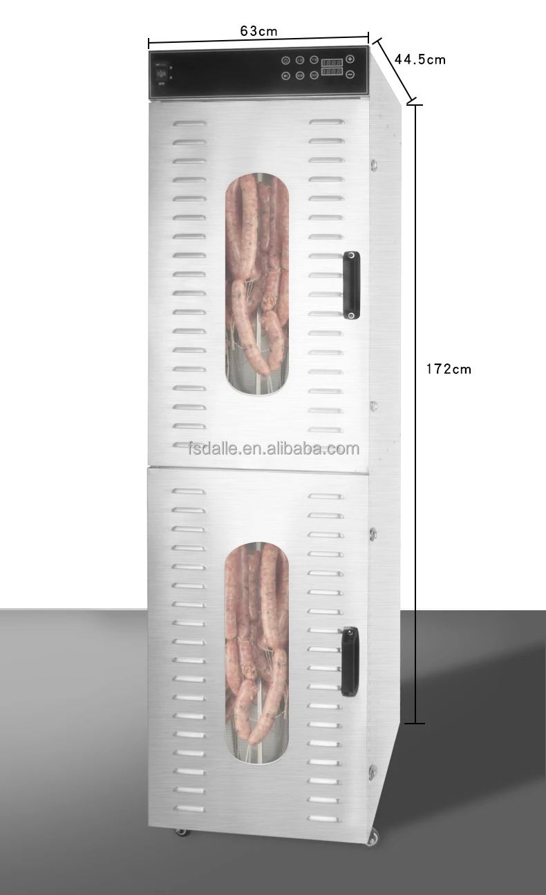 Double Zone Commercial Rotary Large Capacity Sausages Biltongs Preserved Food Dehydrator Drying Machine view 4