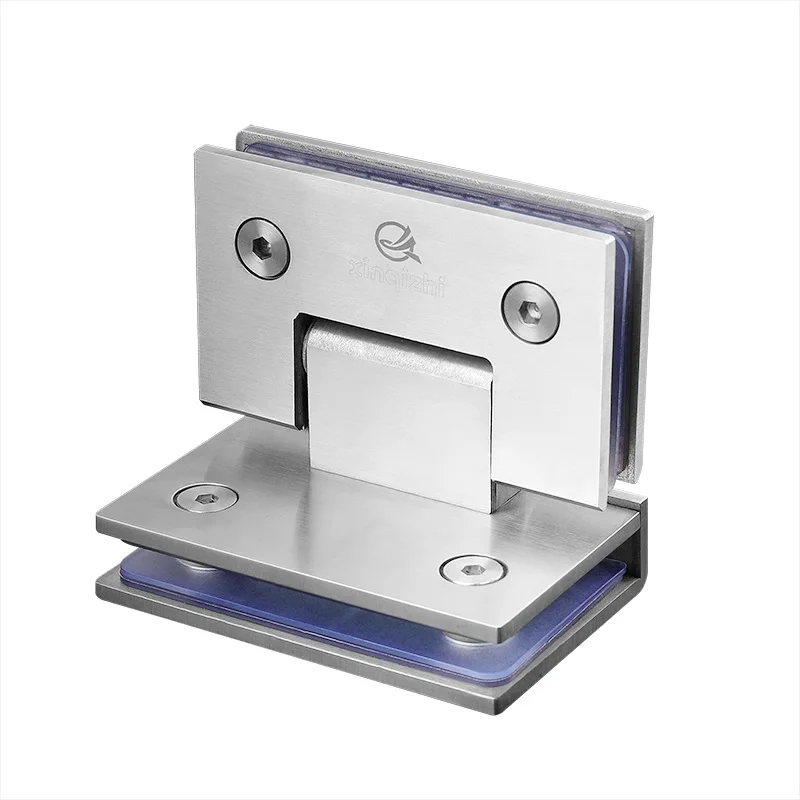 

Yy Stainless Steel 90 Degrees Bilateral Double Page Bathroom Clamp Glass Door Hinge Folding