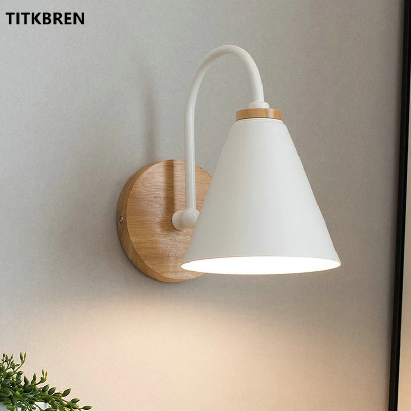 

Modern Wooden Wall Lamp Bedroom Bedside Wall Light Sconce for Kitchen Restaurant Office Study Reading Lighting Fixtures