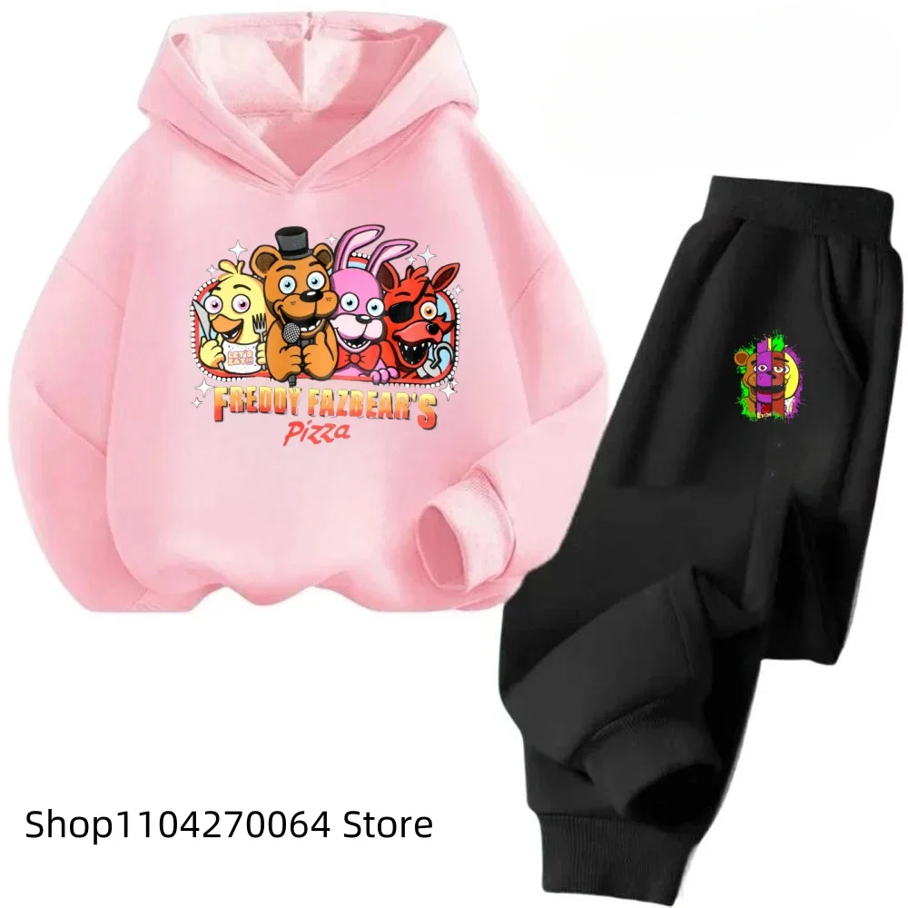 New Fashion Clothing Kid Five Night At Freddy Fnaf Hoodie Set Children Cartoon Printed  Hoodie for Boys Girls Tops Clothes