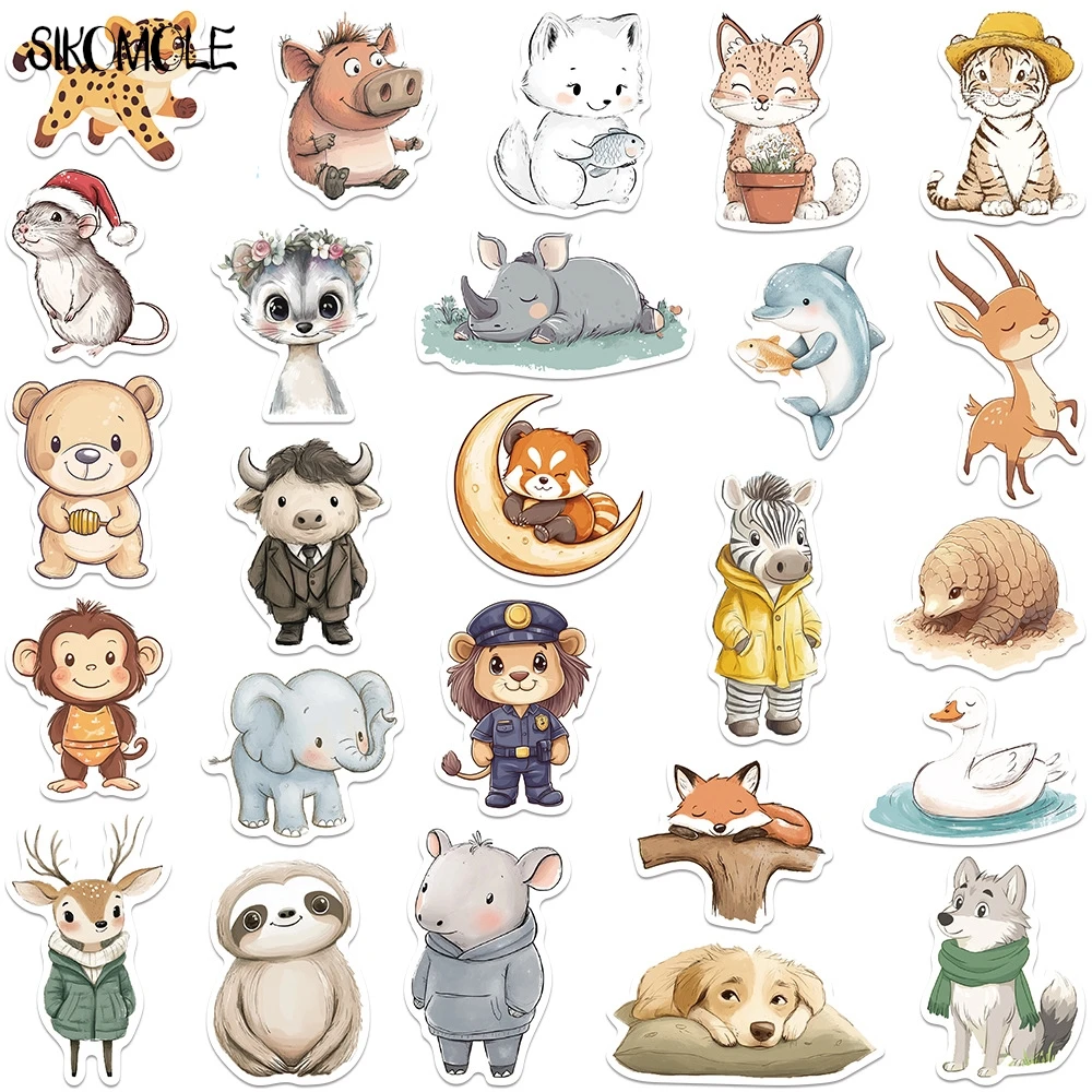 10/30/50PCS Retro สัตว์ Graffiti สติกเกอร์น่ารักการ์ตูนความงาม Kawaii เด็ก DIY ของเล่นกระเป๋าเดินทางตู้เย็น Decal สติกเกอร์