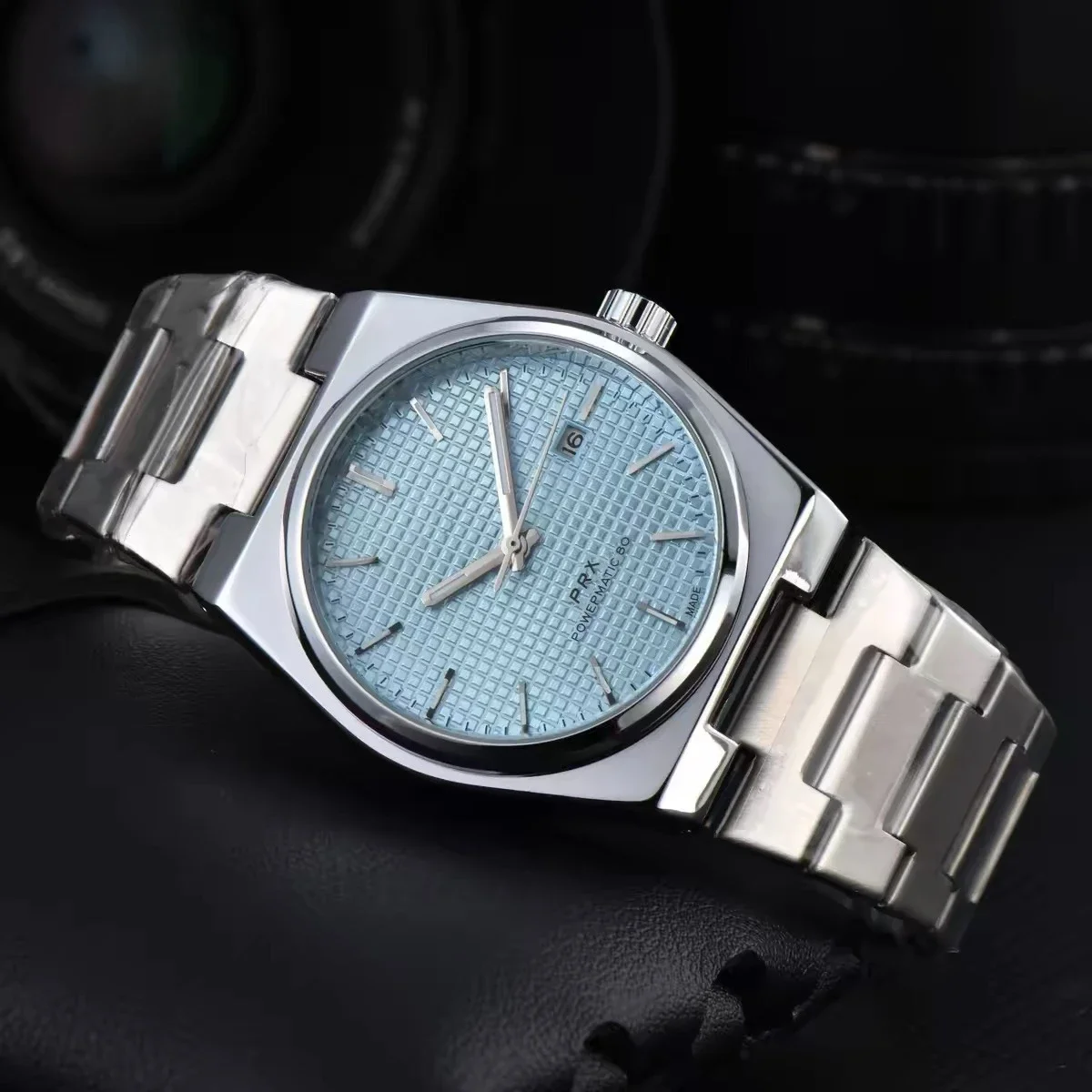 Luxury 40mm Men Supe Player Tisotes Watch Classic Prx Style 2813 Automatic movement Blue Watch with Date Butterfly Buckle Metal