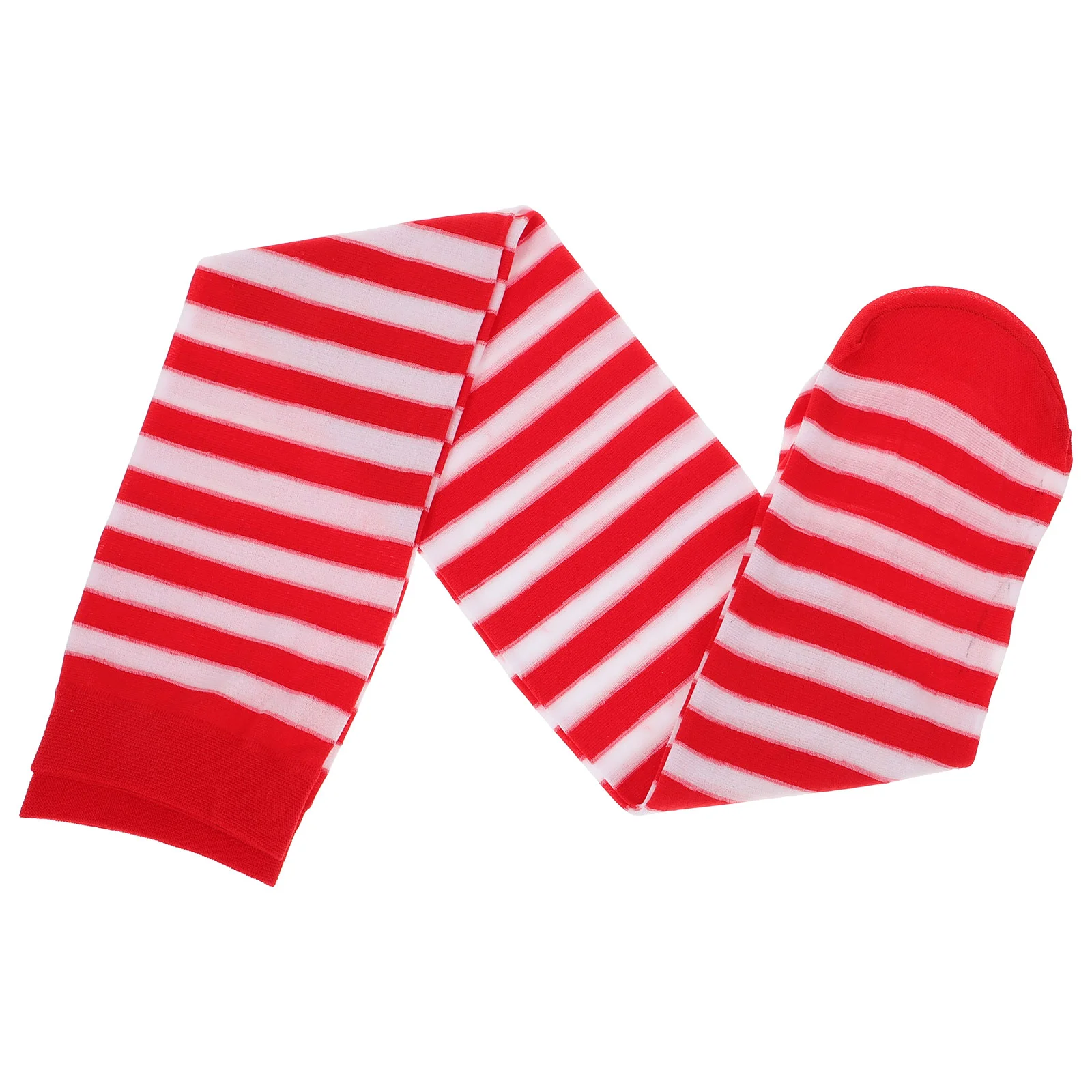 Red Costume Girls Socks over The Knee Foot High Striped Christmas Stockings Shorts Bodysuit for Women