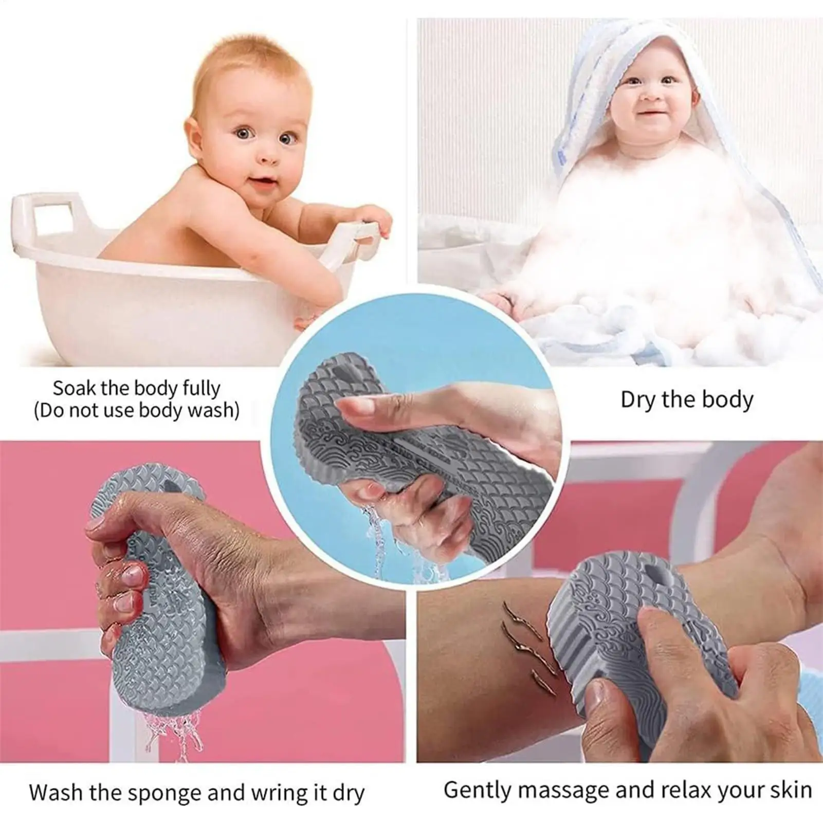 

Body Sponges for Shower Soft Reusable Shower Sponge Home Daily Accessories for Home Bathtub Showering Spa Travel Post-workout