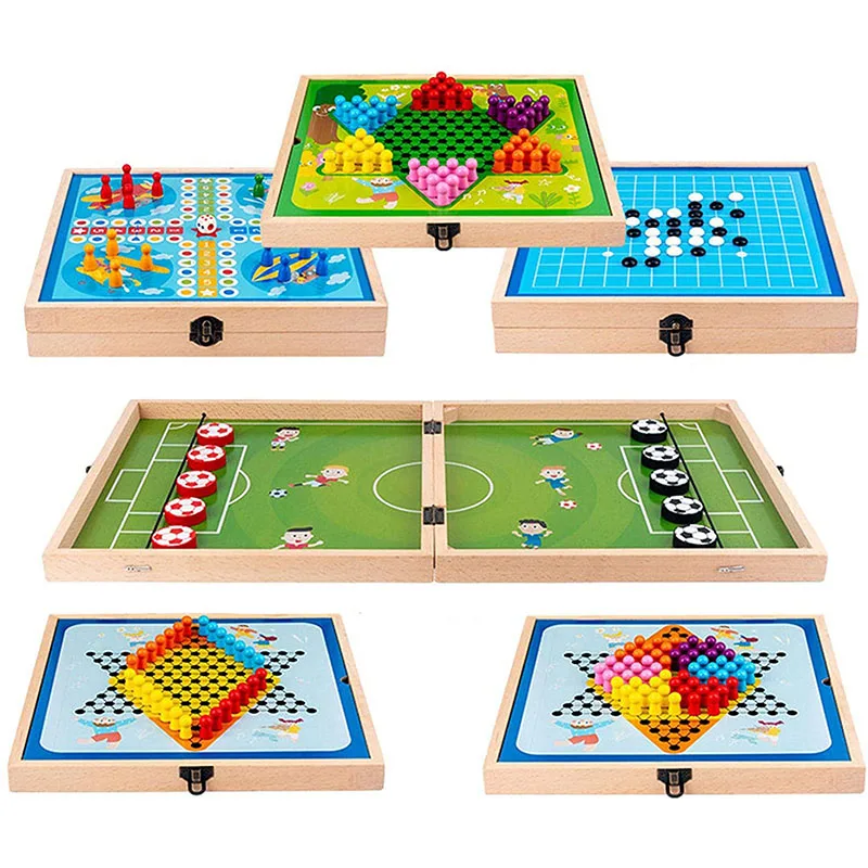 

Foldable 6In1 Foosball Winner Board Games Table Hockey Game Parent-Child Interactive Children's Toy Party Game Toys
