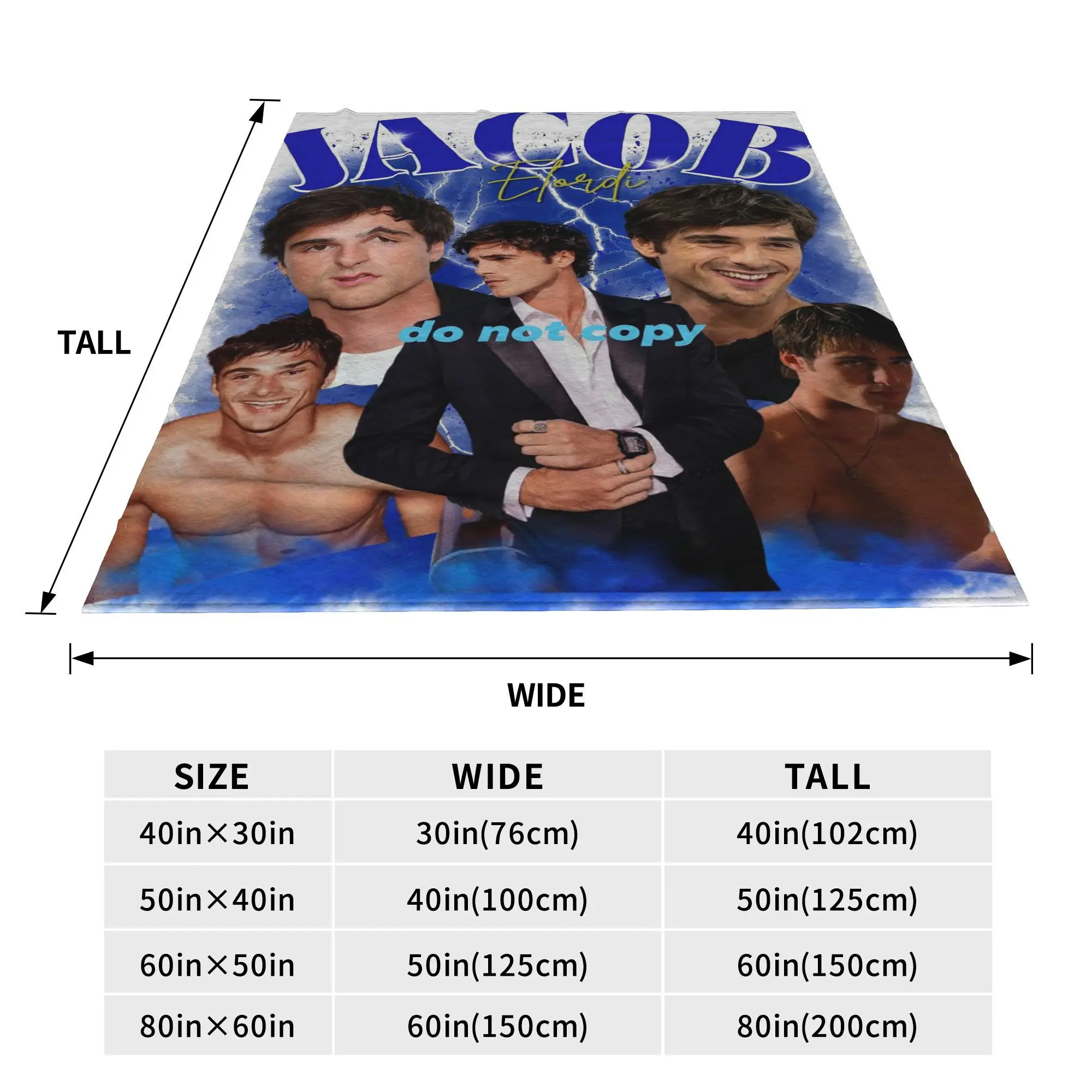 Flannel Throw Blanket Jacob Elordi Australian Actor Warm Plush Blankets Soft Bedding for Bed Living room Home Travel Sofa