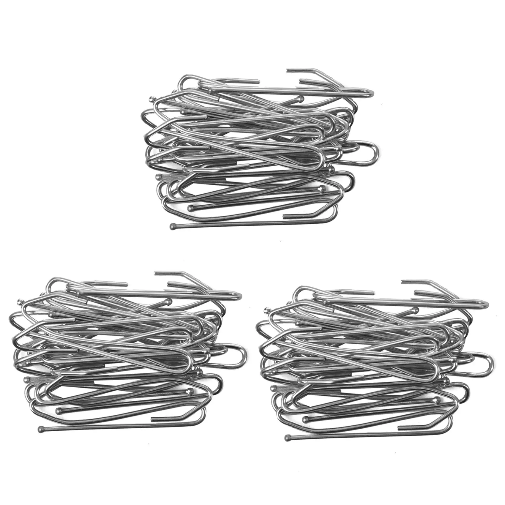 

-A12R Single Pinch Window Treatment Metal Pleat Drapes Curtain Hooks - Silver Tone (60-Piece)