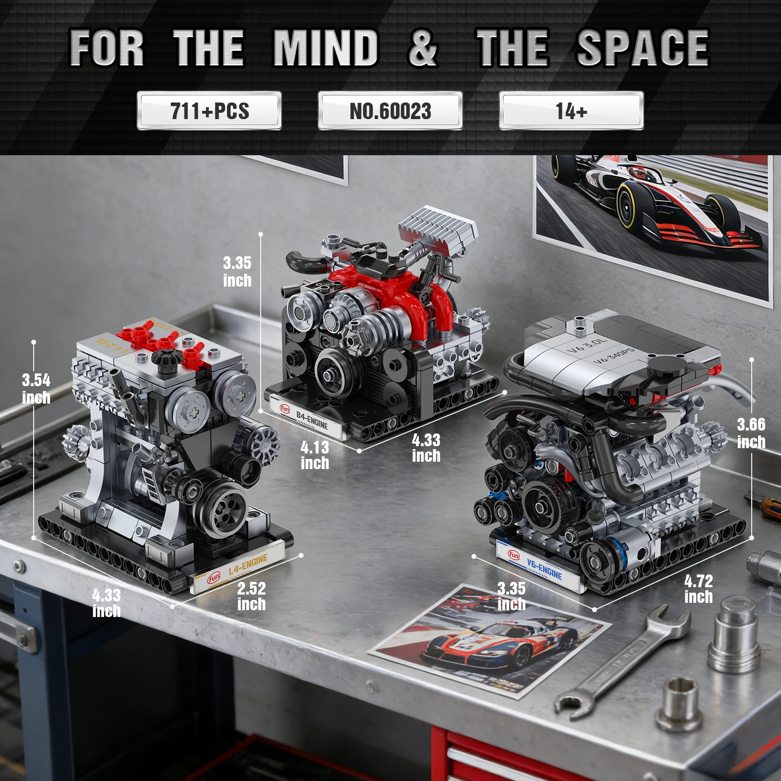 

Наборы строительных блоков для сборки мини-моделей автомобилей 3-в-1 с функцией запуска двигателя (L4, V6, B4) для взрослых и детей, коллекционные подарки для любителей автомобилей