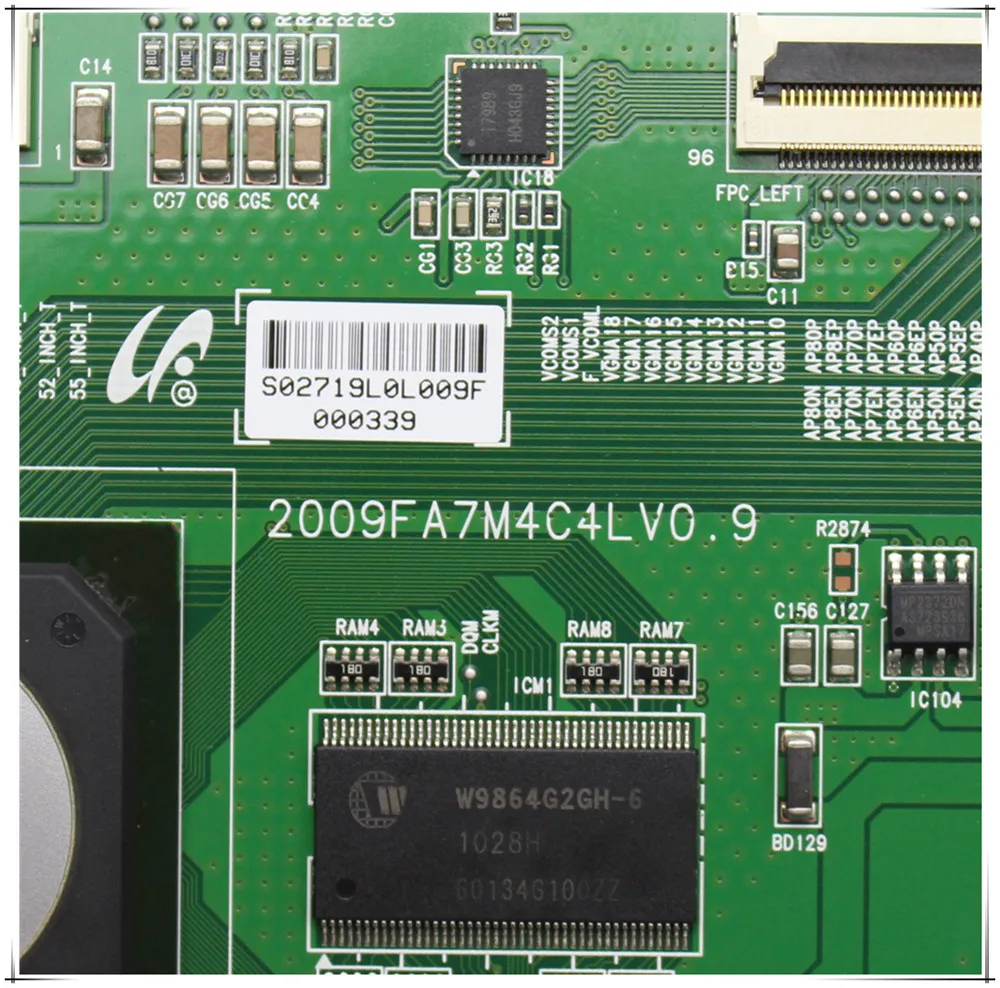 Placa lógica original para TV, placa T-CON 2009FA7M4C4LV0.9 para televisores de 40, 46, 52 y 55 pulgadas