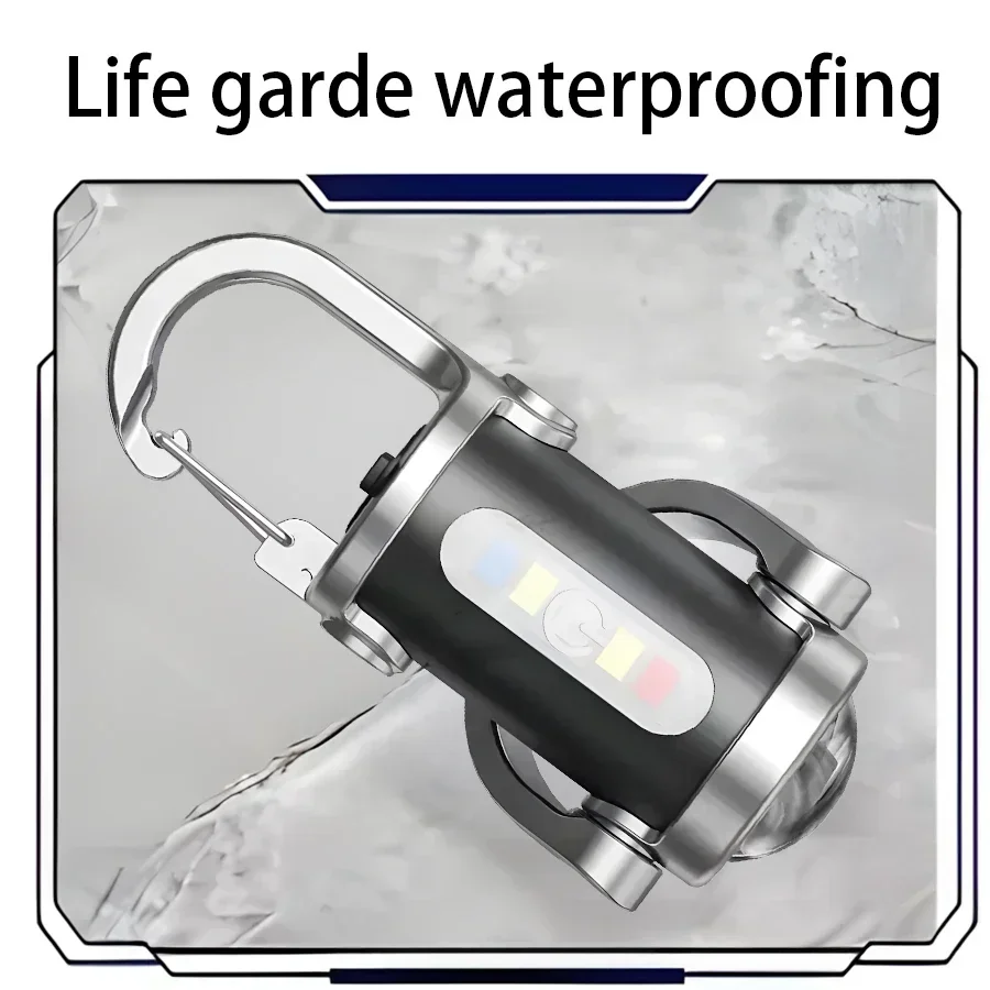 1/2PCS  Mini USB Rechargeable LED Flashlight Keychain Portable Waterproof Camping Pocket Lamp Keyring Hanging Light Outdoor Gear