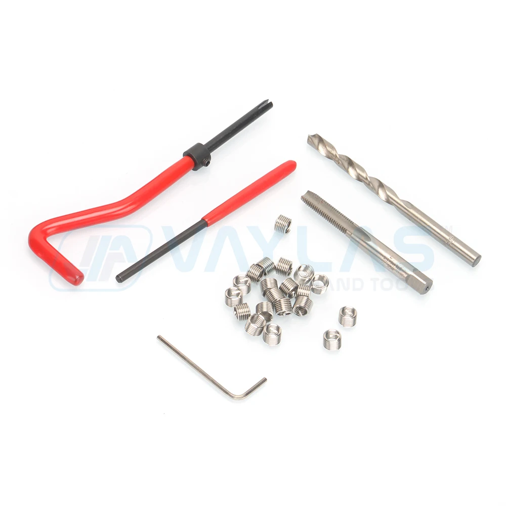 88pcs Thread Repair Set M6x1.0 M8x1.25 M10x1.5 Stainless Steel Wire Helical Coil Damaged Thread Insert Combination Garage Tools