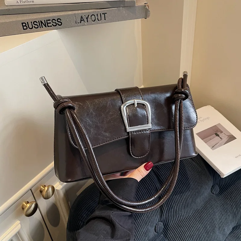 

2025 Vintage Underarm Bag for Women, Genuine Leather Large Capacity Multi-way Shoulder Crossbody Tote, Retro Chic Work Purse