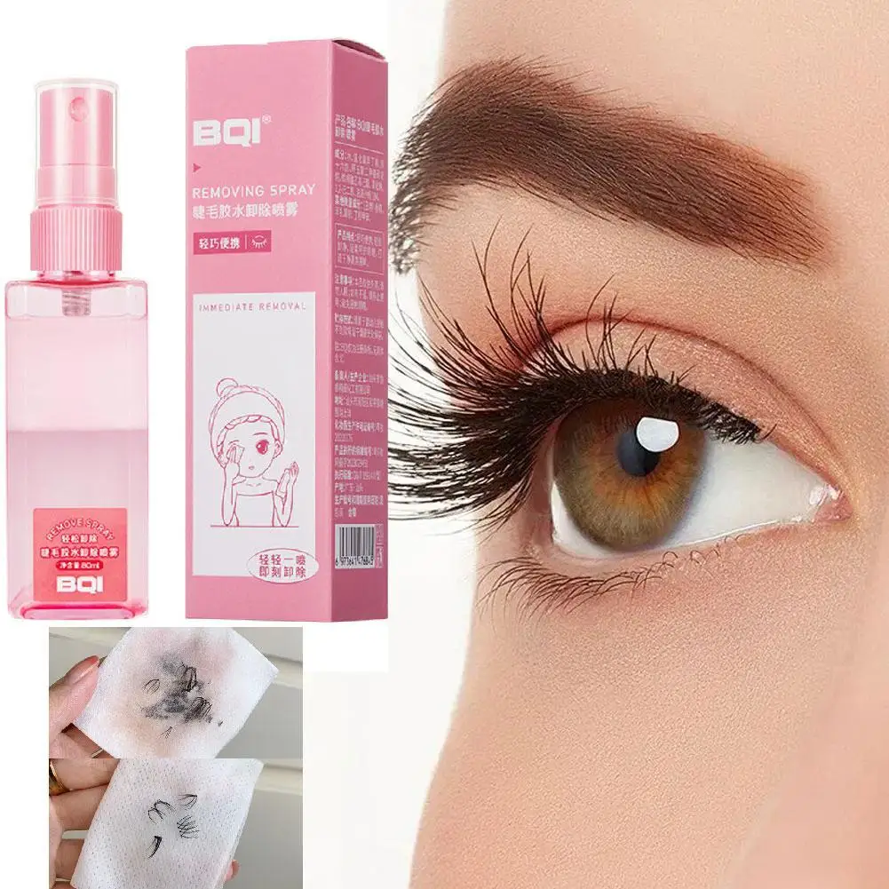 

2-in-1 Eyelash Glue Remover Spray Gentle Lash Adhesive Removal Non-Irritating for False Lashes Easy Cleanse Without Rubbing
