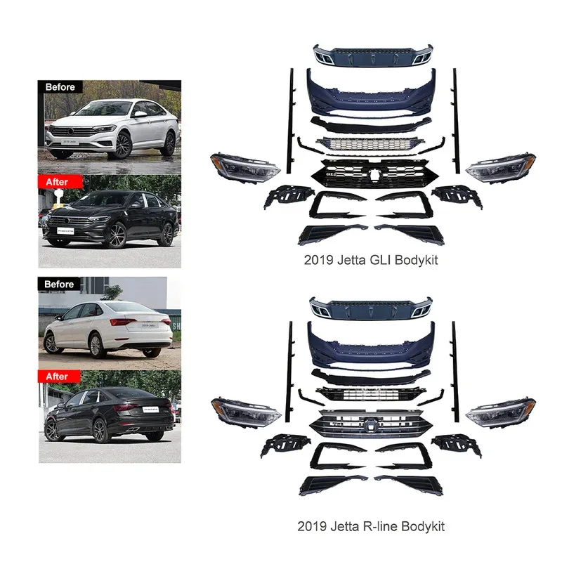 

Car Parts Bumper Front Kit Auto Bodykit Full Body Kit Set Used for Upgrade 2019 Jetta GLI & R-line Serie