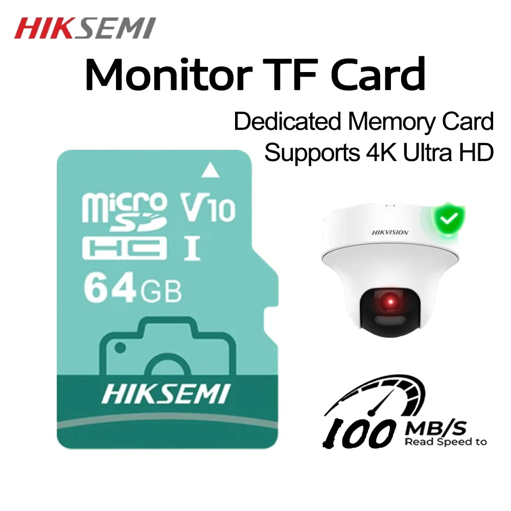 

Карта памяти HIKSEMI для камер видеонаблюдения Micro SD 32G 64G 128G, высокоскоростная TF-карта с поддержкой 4K Ultra HD