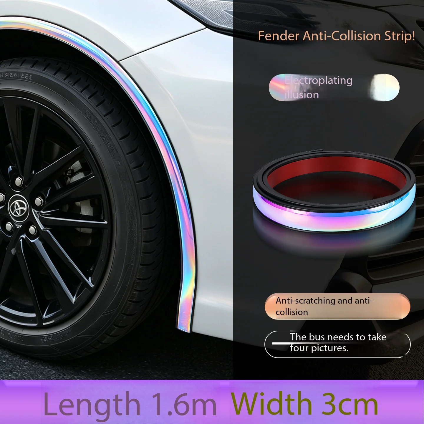 Auto-wielkast anti-botsingsmodificatie decoratieve rubberen brede carrosserie universele anti-kras anti-slijtage wielkast volledige omhulsel brede carrosserie anti-botsingsstrip