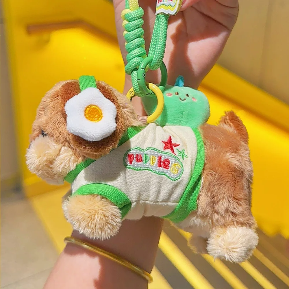 Kawaii رقيق الألماني الكلب المفاتيح مجوهرات لينة جرو سيارة حلقة رئيسية فتاة القلب حلية الحيوان جرو الدمى كيرينغ حقيبة معلقة #1