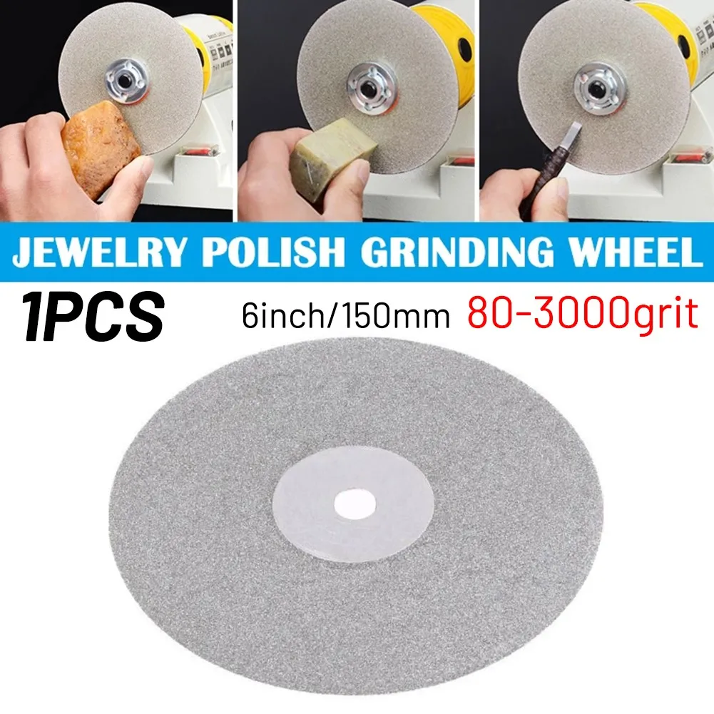 

6inch 150mm Coated Wheel Lapping Disc Flat Lap Wheel For Diamond Jewelry Jade Glass Polishing Abrasive 80-3000 Grits