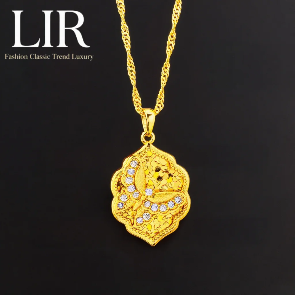 

LIR Exquisite Zircon-Inlaid Necklace: Dancing Butterfly Pendant Shattered Ice Texture Sparkling Colorful Trendy Women's Jewelry