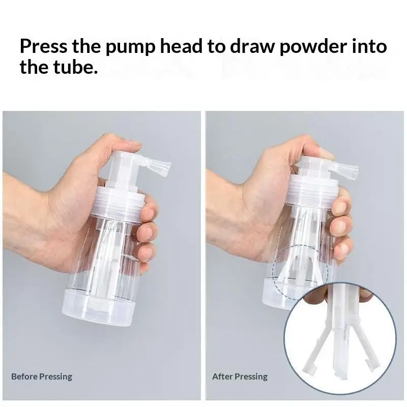 140ml Pulver-Zerstäuberflasche, Friseur-Talkum-Emulsionsspray, Reisebehälter, Lotion-Spender, Drehflasche, Salon-Zubehör – Detail 3