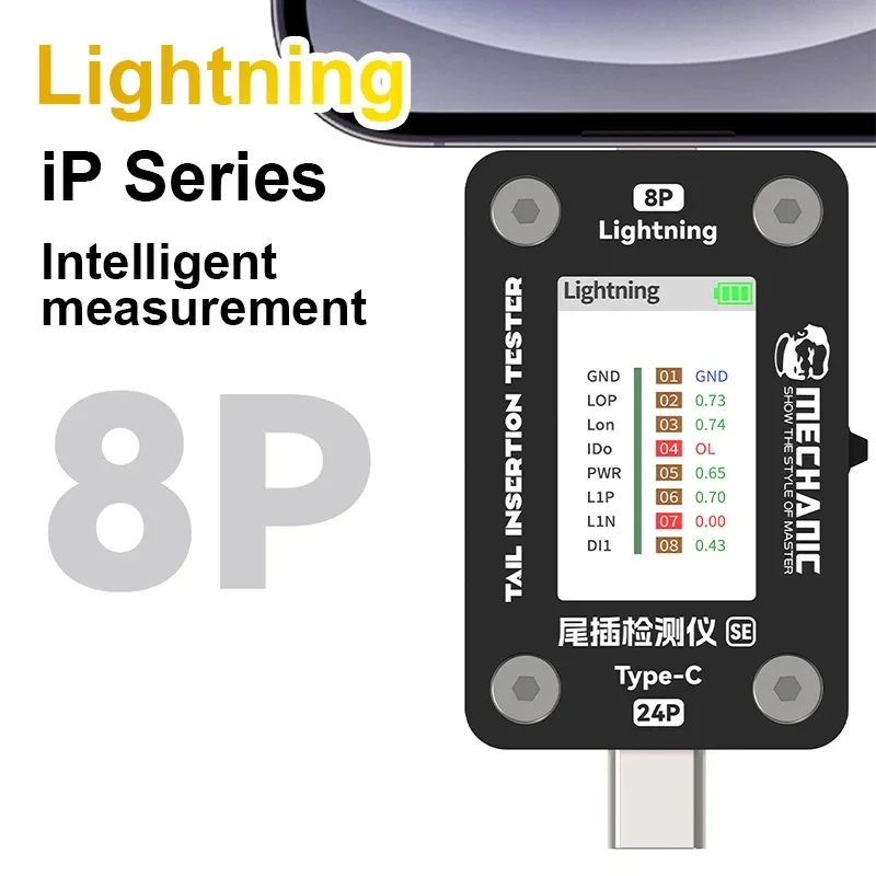 MECÂNICO T-824 SE Cauda Plug Testing Board para Celular sem Demoulding, Tipo-C Lightning Fault Detection Instrument