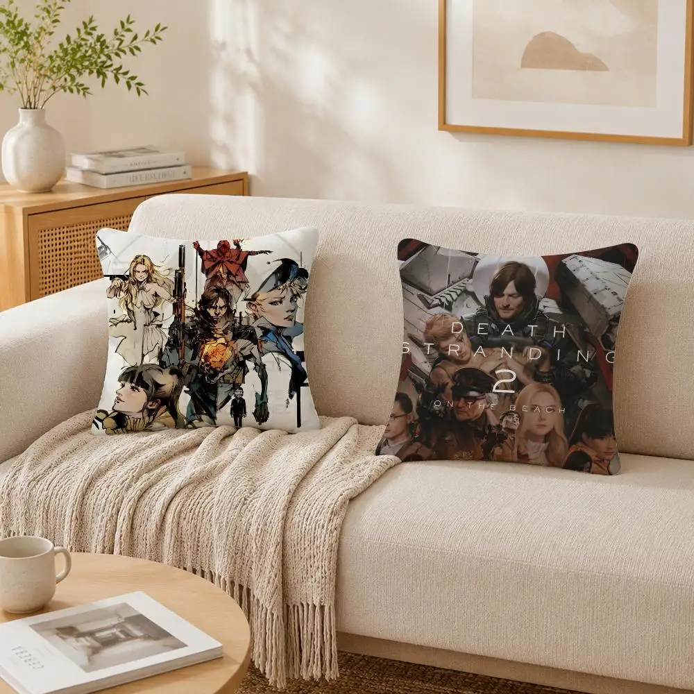 Video Game D-death Stranding 2 Cushion Cover Plush Decorative Pillow Case With Hidden Zipper Cutecore Room Decor For Home