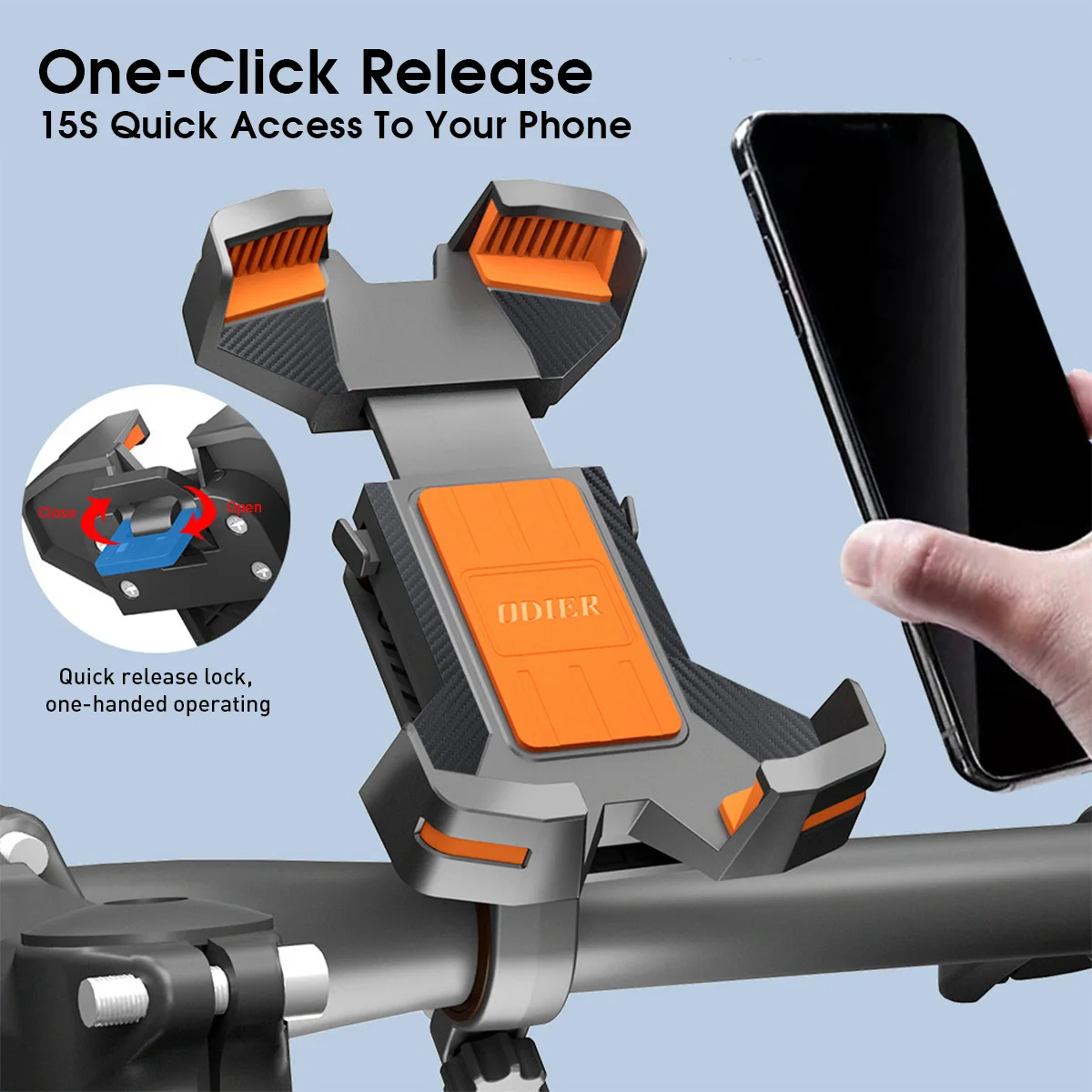 

Bicycle Mobile Phone Holder Anti-Shake Motorcycle Phone Mount Adjustable Riding Navigation Phone Holder For Bikes EBike