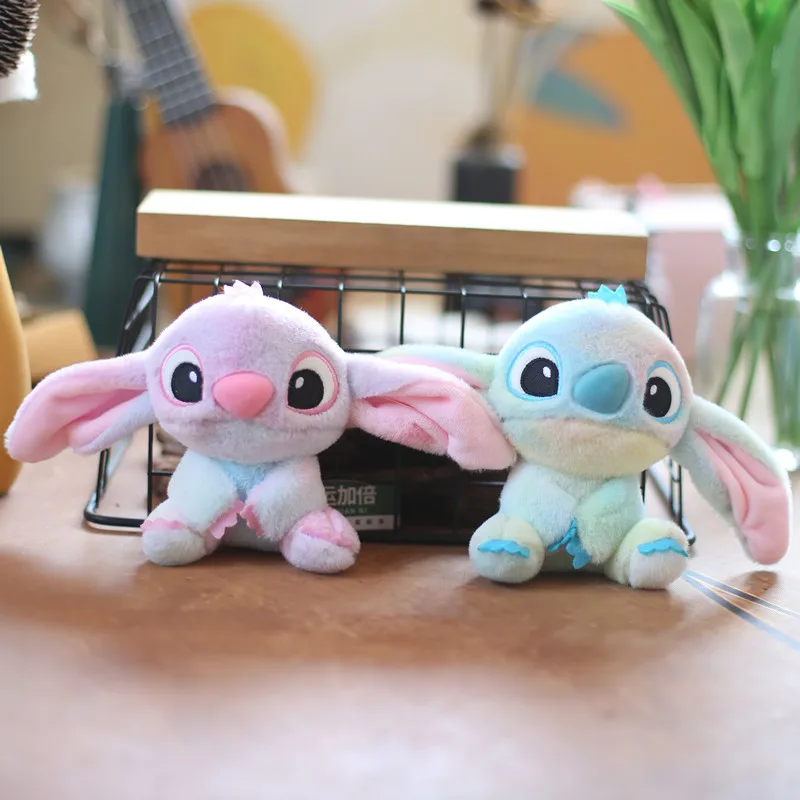 MINISO Cute Stitch Plush Keychain Toy Kawaii Lovely Lilo & Stitch Doll Angel Plushies Cute Stuffed Bag Pendant Girls Gift