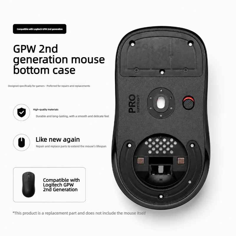 Replacement Mouse Bottom Case For Logitech Gpw2 Gpw3 G Pro X Superlight Bottom Cover  Gaming Mouse Repair Spare Parts