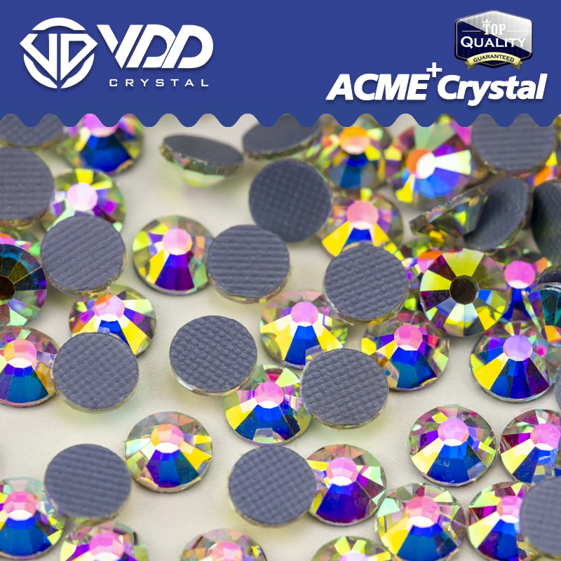 VDD AAAAA Top Qualität ACME + Serie Glas Hot-Fix Kristall Strass Flache Rückseite Strass Steine Für DIY Kleidung stoff Dekorationen