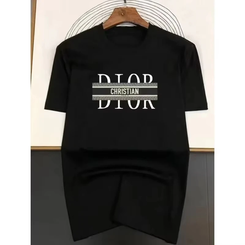 Nouveau T-shirt d'été pour homme, style minimaliste basique à manches courtes, motif imprimé, en pur