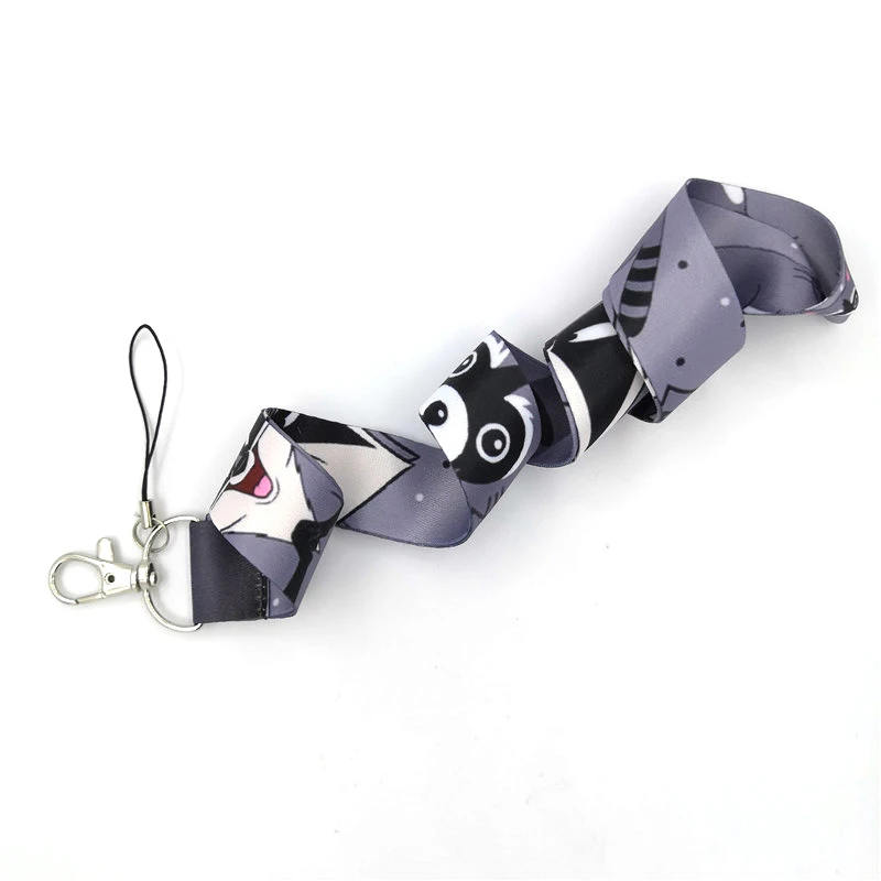 Raccoons bear animal 90s cartoon funny vintage Neck Strap Lanyards ID badge card holder keychain Mobile Phone Strap Gift