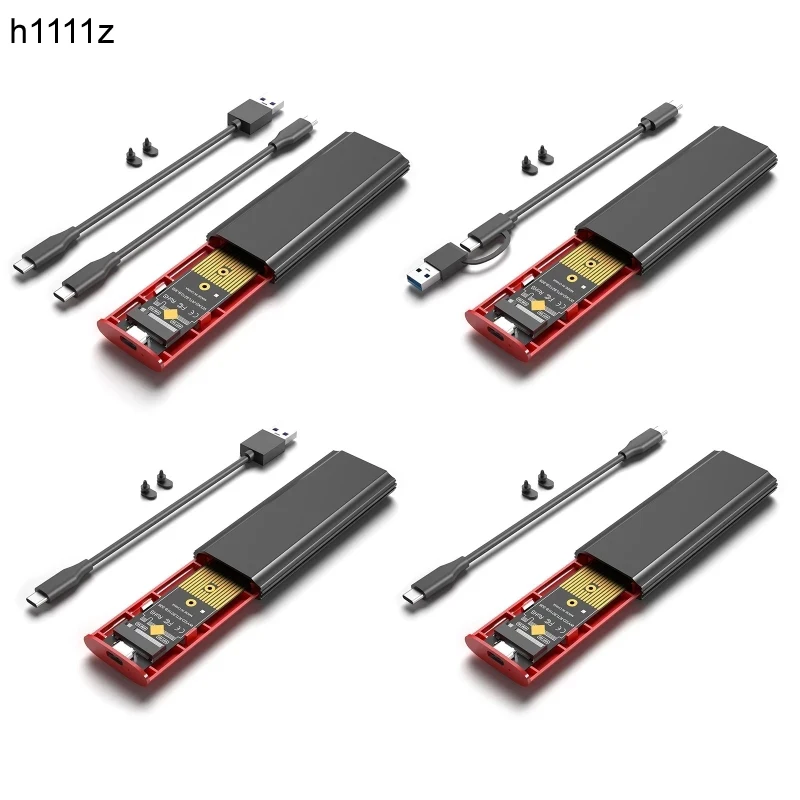 새로운 듀얼 프로토콜 M.2 NVMe SSD 인클로저 어댑터 M2 NGFF Sata PCIe M-Key (2230 2242 2260 2280 호환) 공구 없이 설치 가능한 USB C 3.2 GEN2 10Gbps
