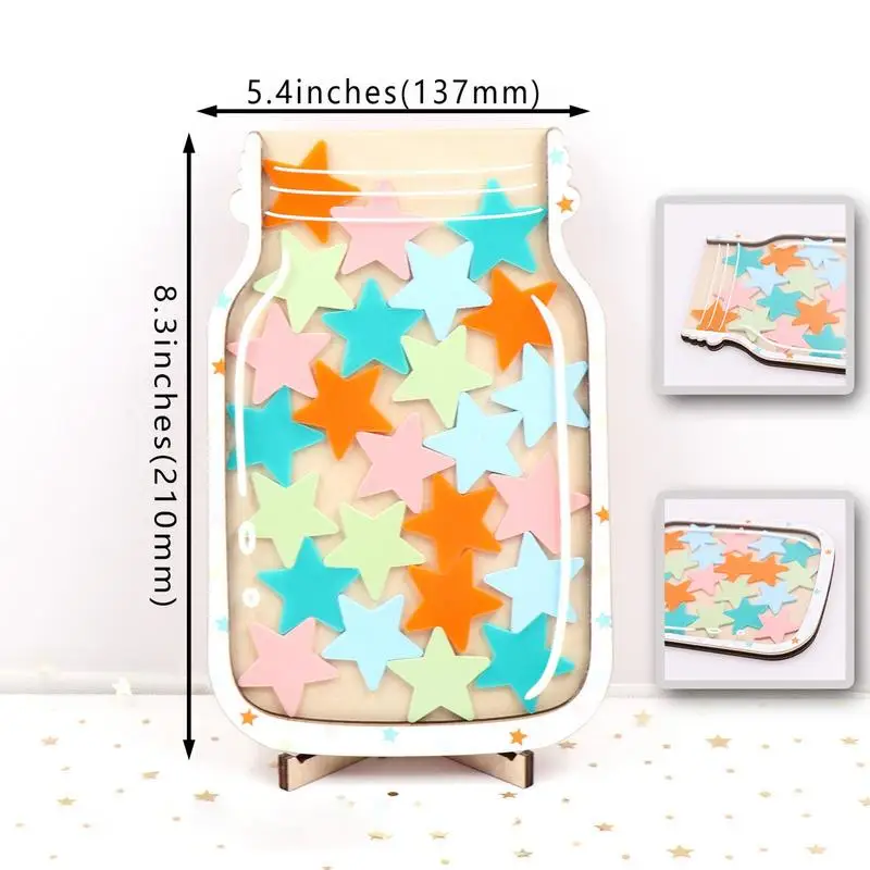 1piece-Kids Reward Jar With Star Dinosaur Classroom Reward Jar With Tokens(25/35pcs) Chore Chart Gifts For Kids